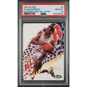 1997 Fleer Ultra Ultrabilities All-Star #2AS Allen Iverson PSA 10 Gem Mint 76ers